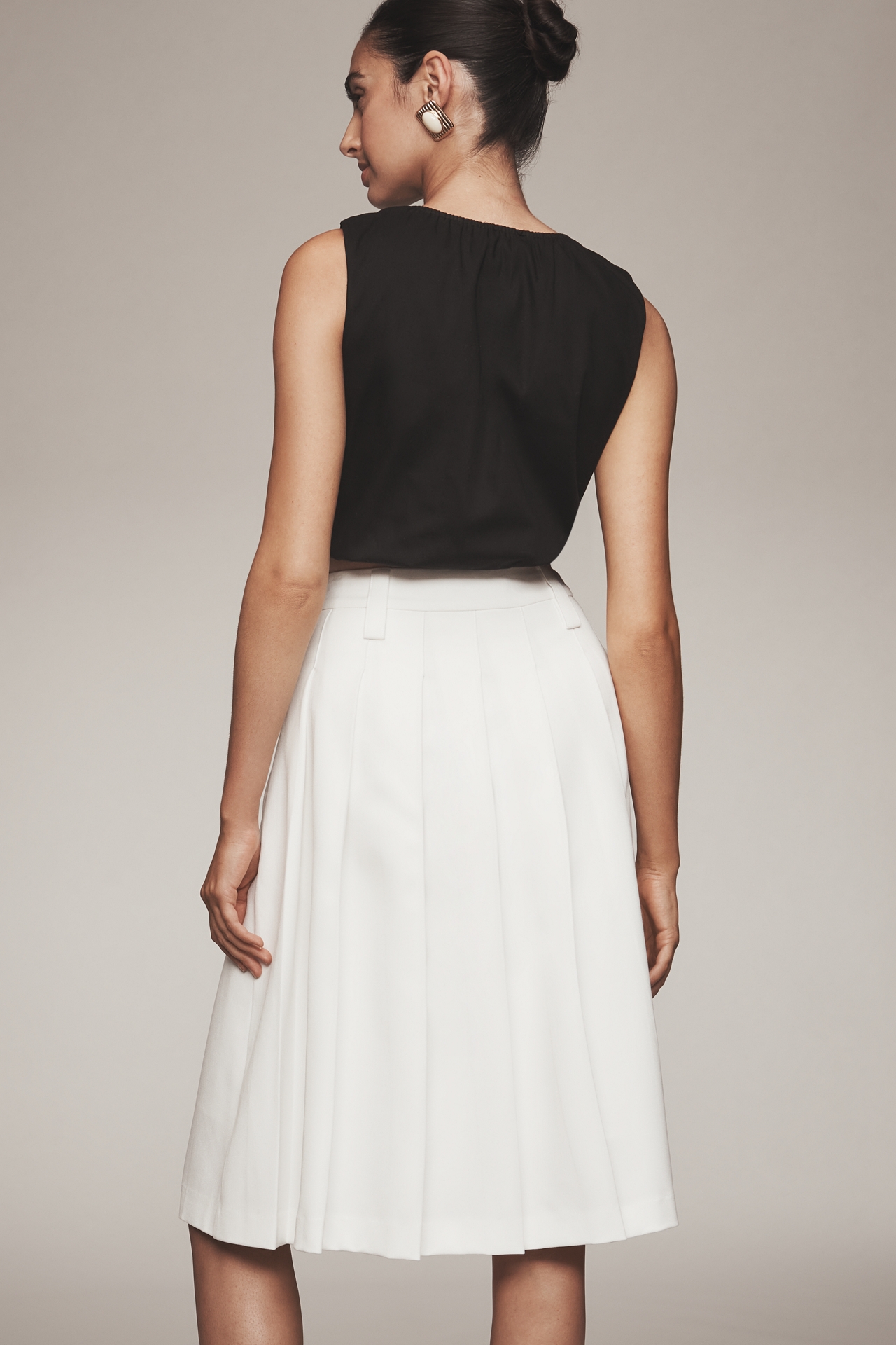 English Factory Pleated Midi Skirt