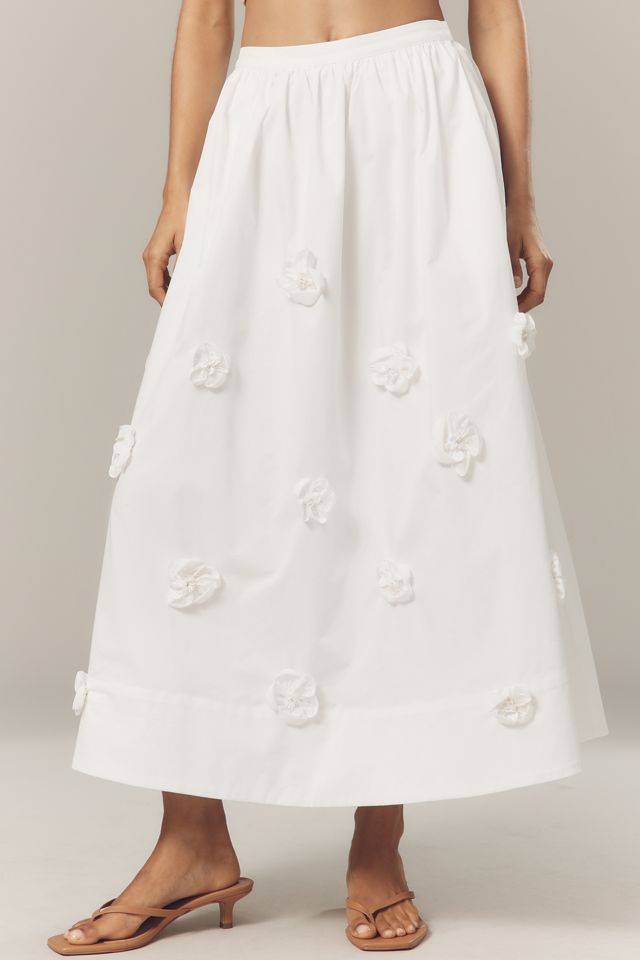 English Factory 3D Floral Midi Skirt