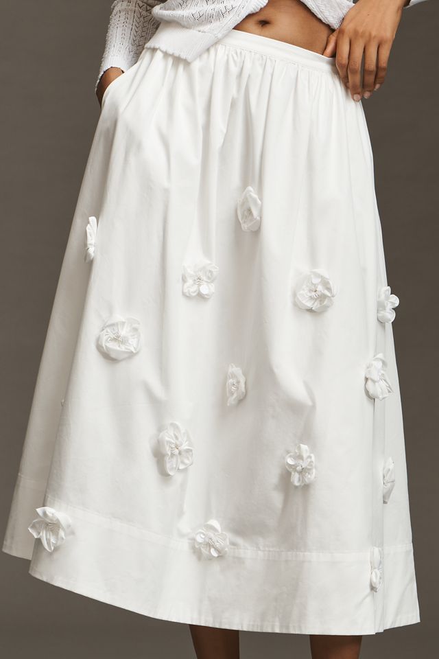English Factory 3D Floral Midi Skirt #1