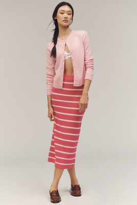 English Factory Fitted Knit Midi Skirt In Multi
