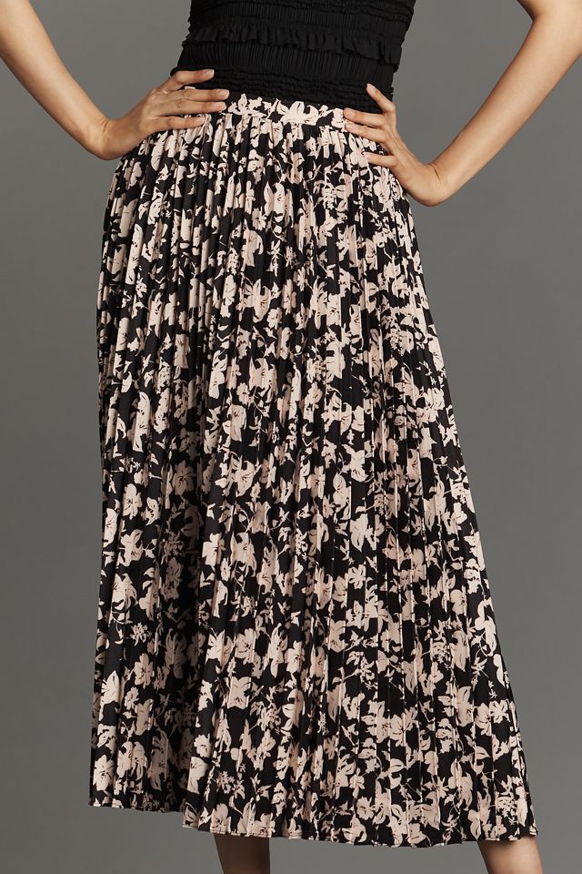 English Factory Pleated Printed Midi Skirt #1