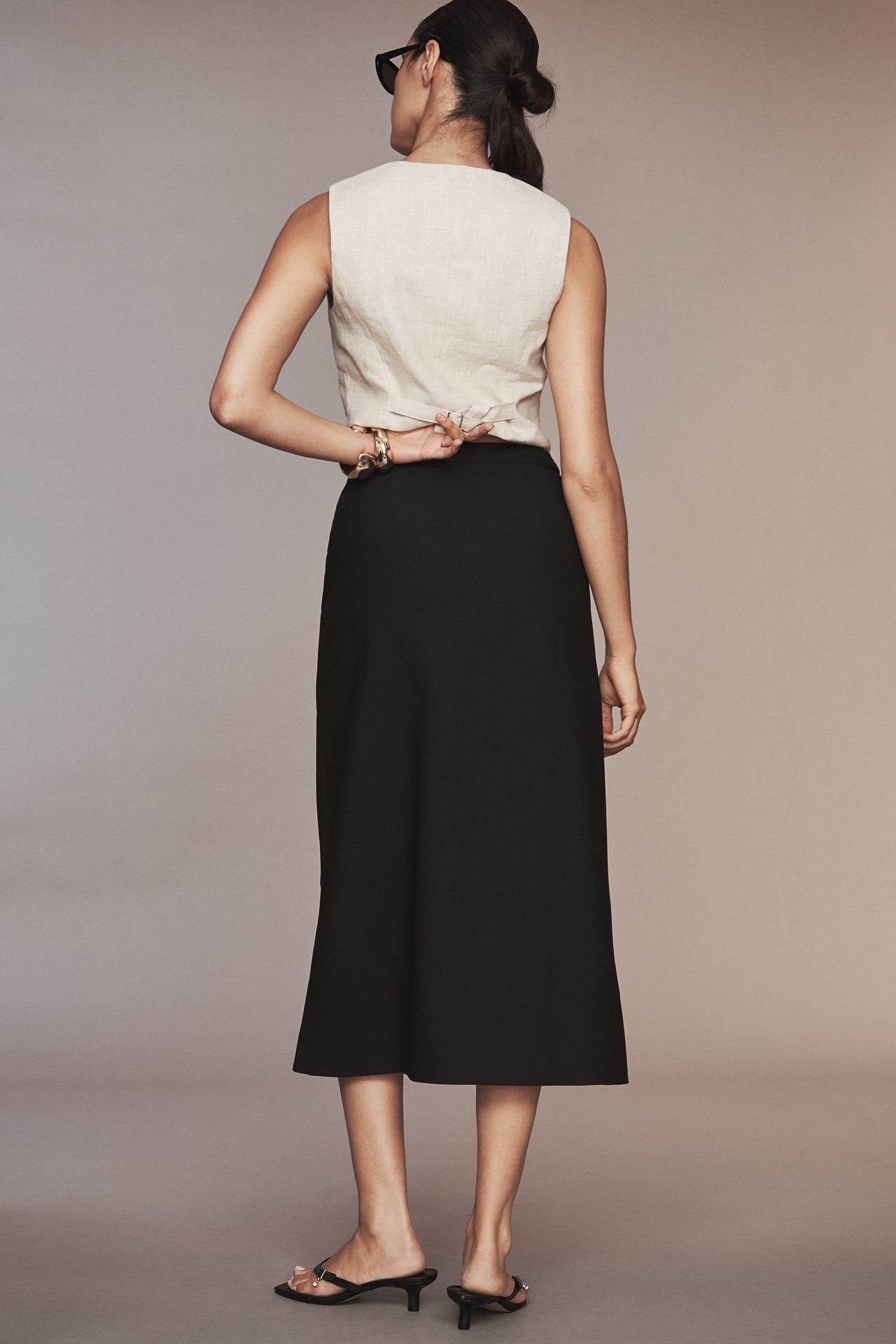 English Factory High-Rise Slim A-Line Midi Skirt