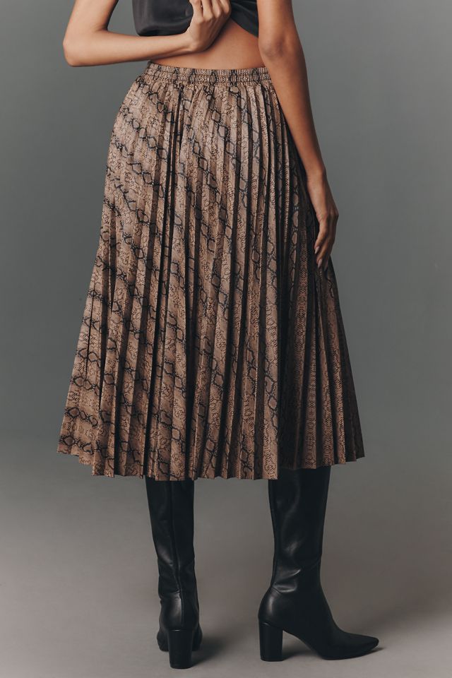 Endless Rose Animal Print Pleated Midi Skirt #1