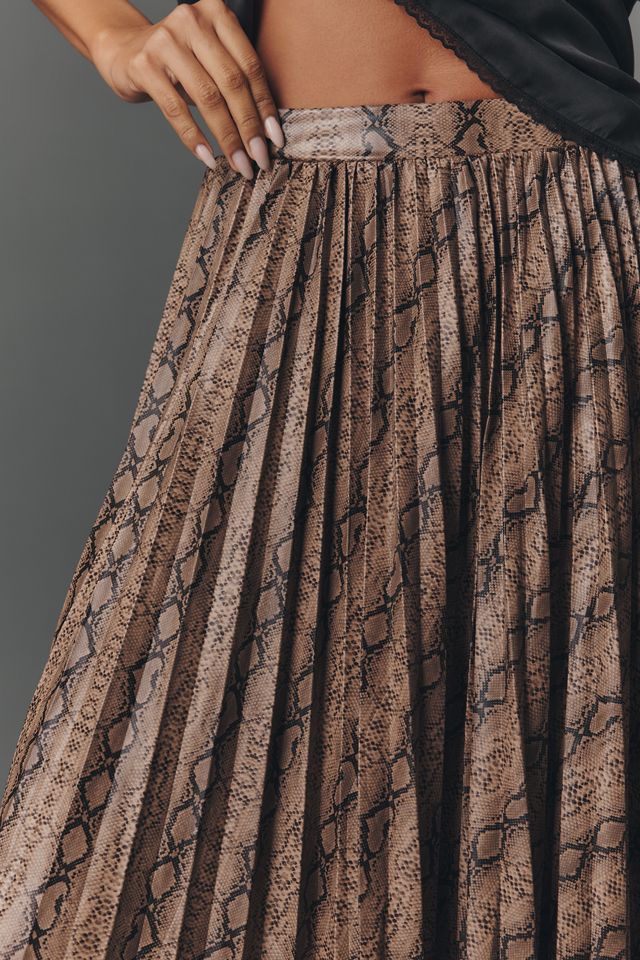Endless Rose Animal Print Pleated Midi Skirt #2