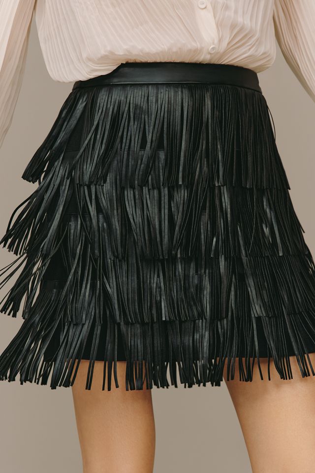 Endless Rose Faux-Leather Fringe Mini Skirt #1