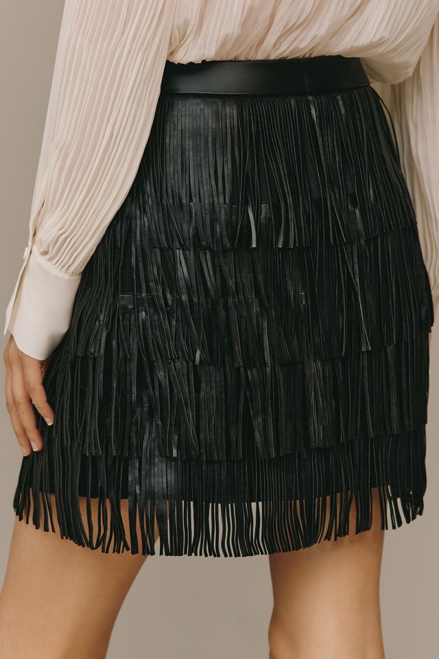 Endless Rose Faux-Leather Fringe Mini Skirt #2