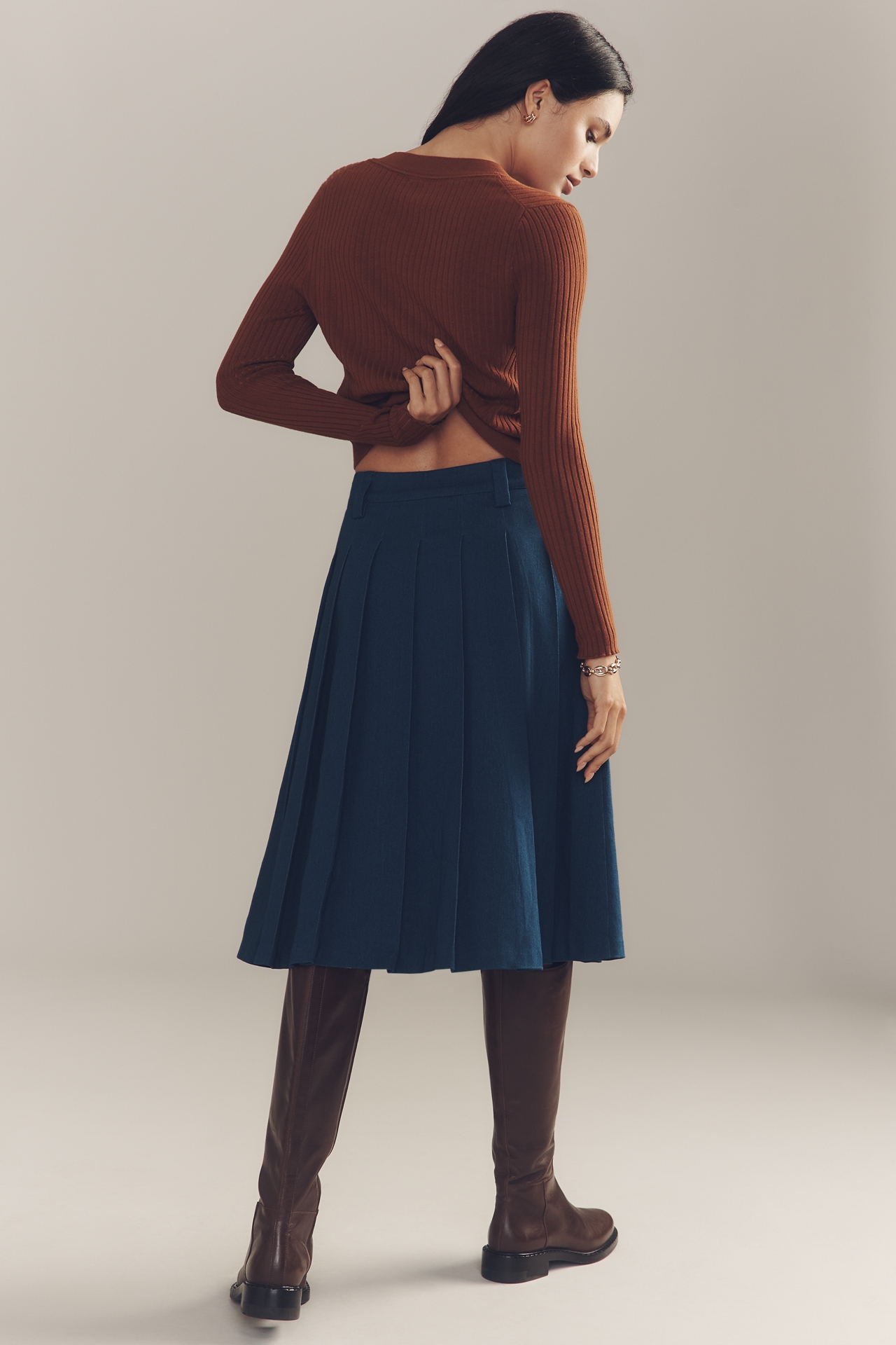 English Factory Low-Rise Pleated Midi Skirt