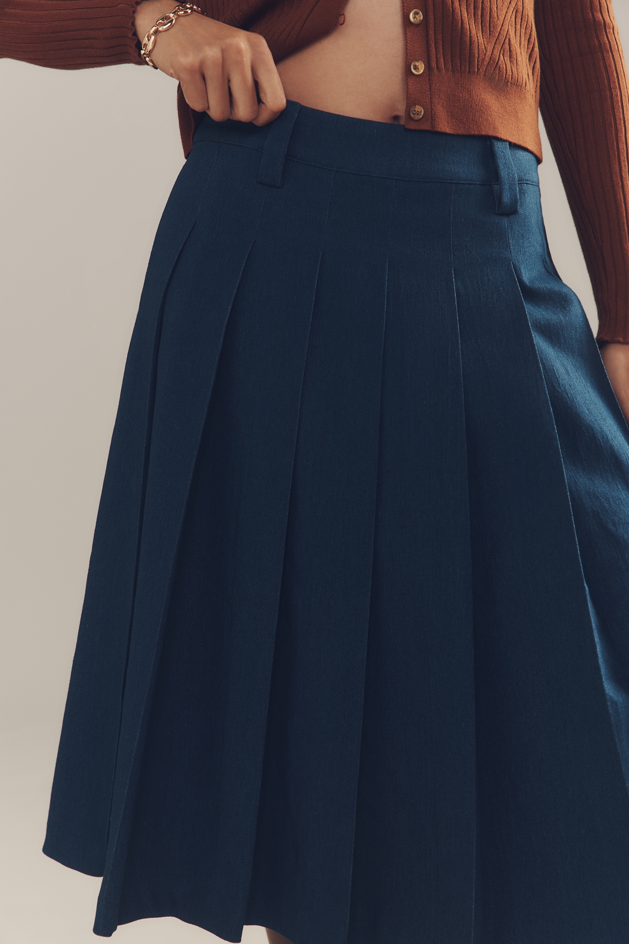 English Factory Low-Rise Pleated Midi Skirt