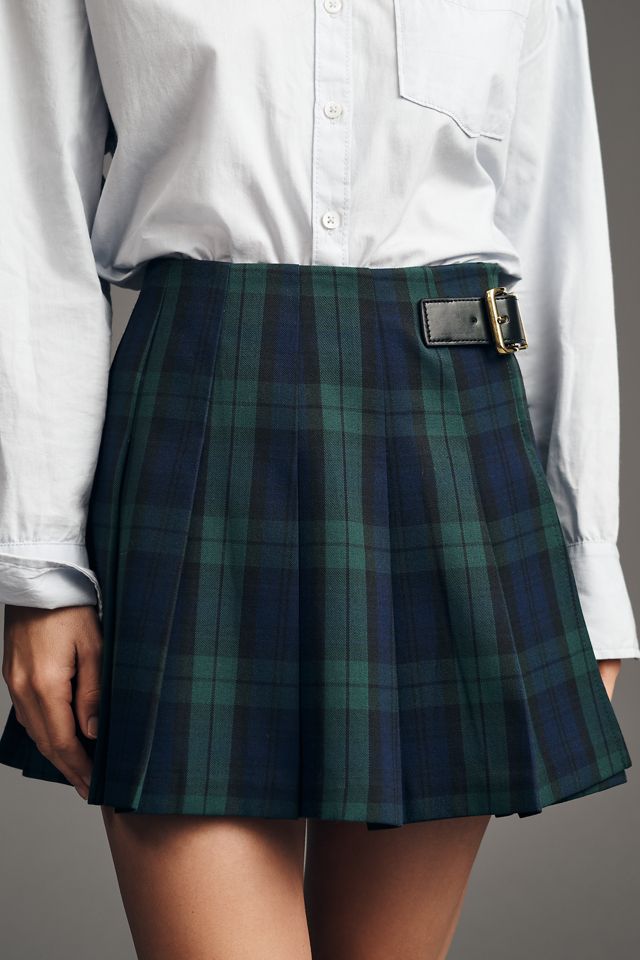 English Factory Pleated Plaid Mini Skirt #1