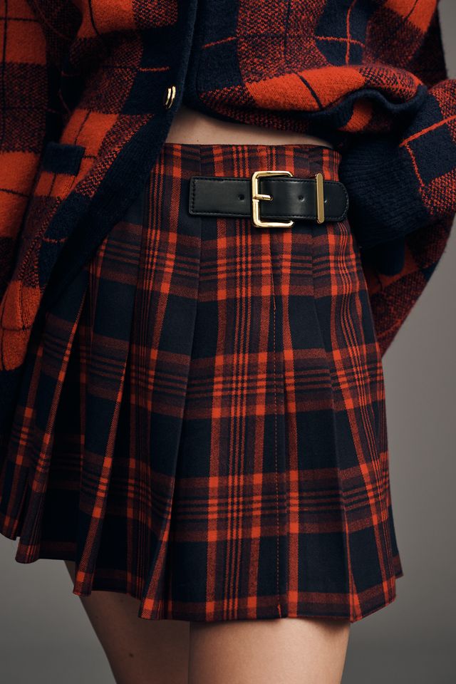 English Factory Pleated Plaid Mini Skirt #2
