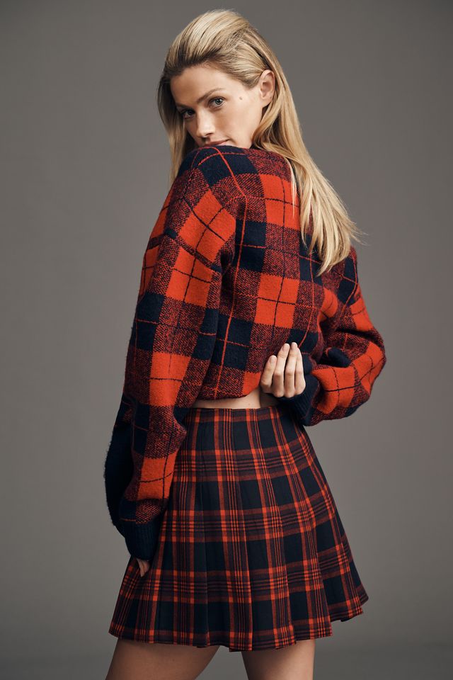 English Factory Pleated Plaid Mini Skirt #3