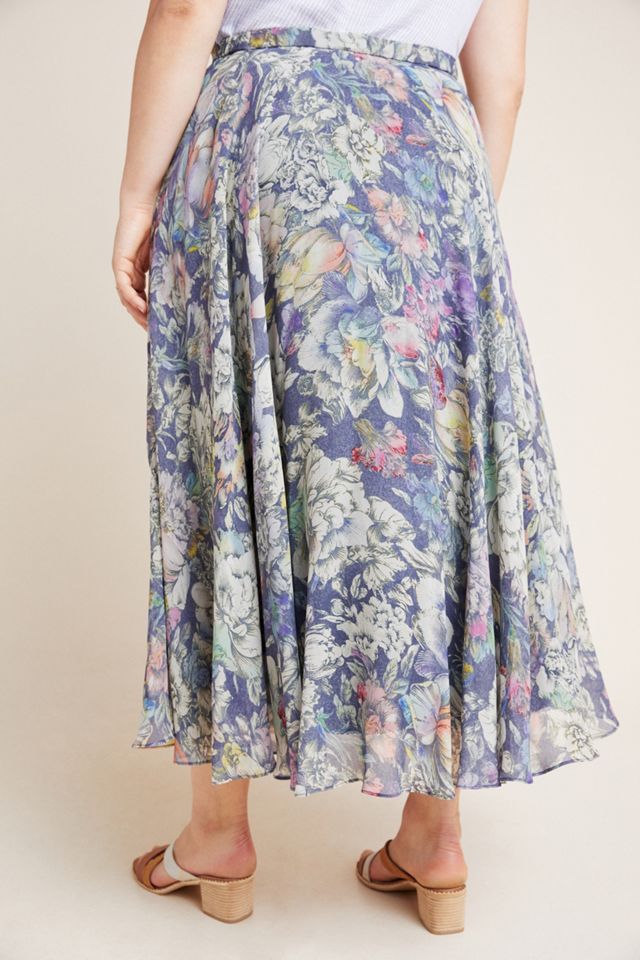 Maeve Miele Floral Midi Skirt | Anthropologie