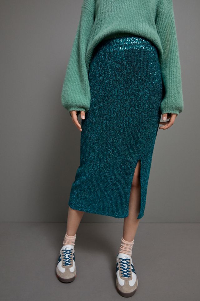 Maeve Alicia Sequined Midi Skirt #3