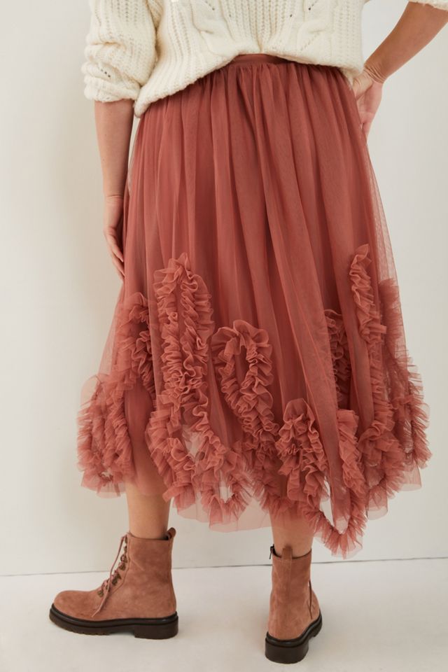 Ruffled Tulle Midi Skirt #6