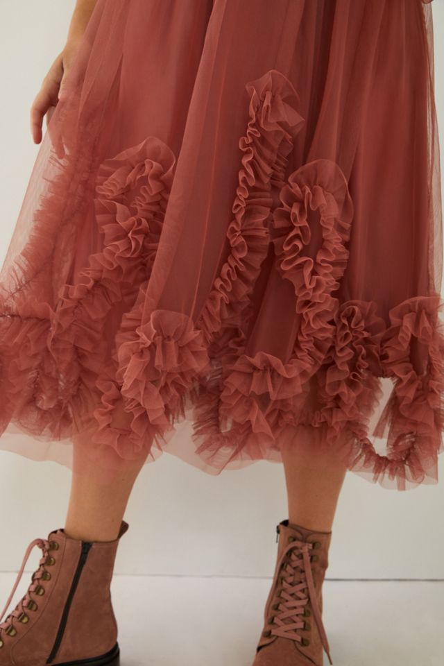 Ruffled Tulle Midi Skirt #7