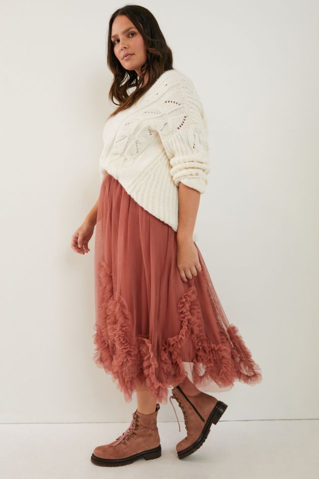 Ruffled Tulle Midi Skirt #8