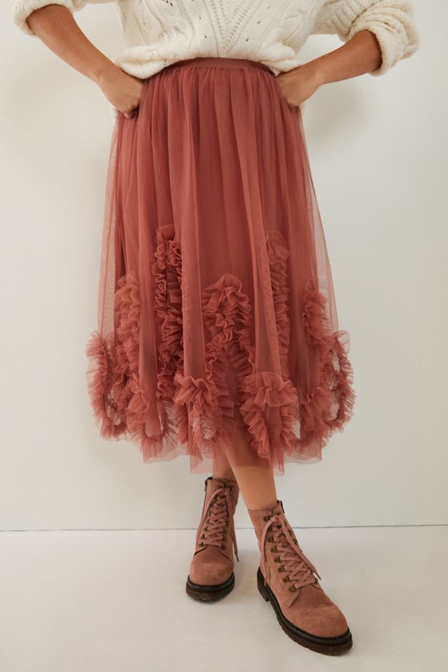 Ruffled Tulle Midi Skirt #9