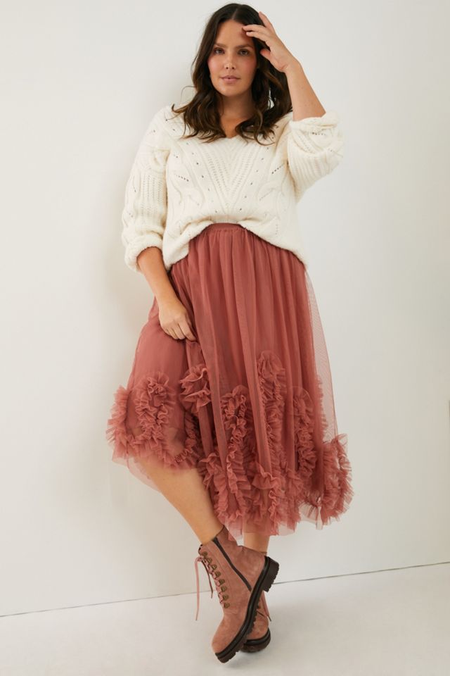 Ruffled Tulle Midi Skirt #5