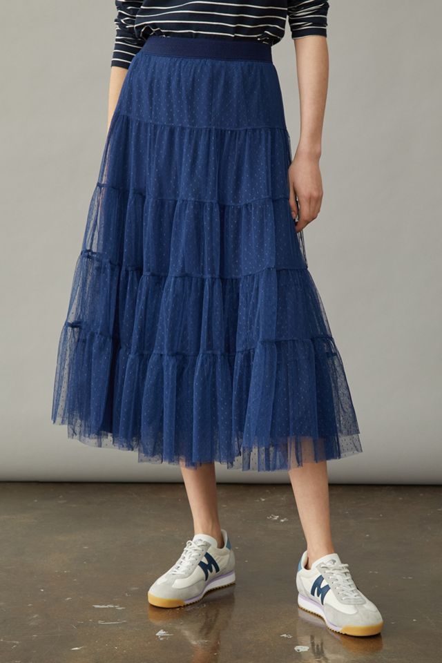 Serena Tiered Tulle Midi Skirt #1