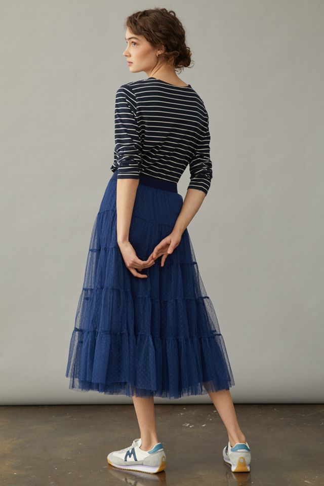 Serena Tiered Tulle Midi Skirt #3
