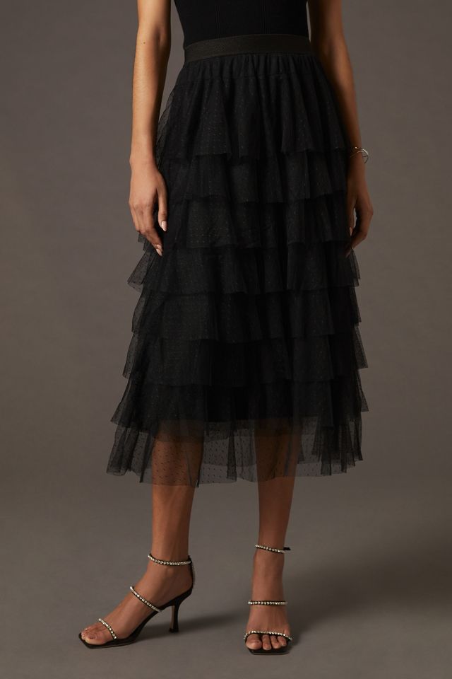 Tiered Tulle Midi Skirt #1