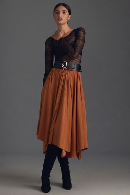By Anthropologie Sleek A-line Skirt In Brown