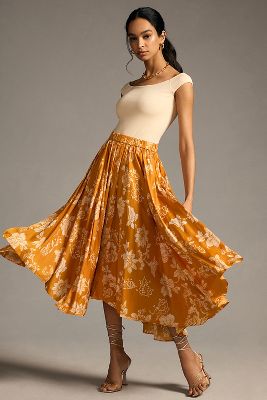By Anthropologie Sleek A-line Skirt In Yellow