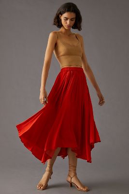 Anthropologie By  Sleek A-line Skirt In Orange