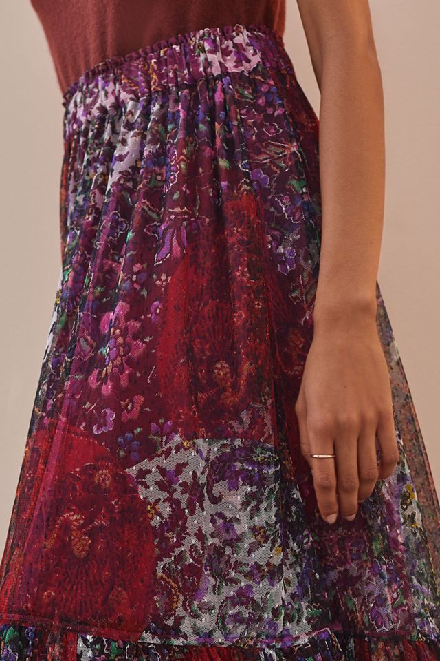 Flounced Tulle Maxi Skirt #1