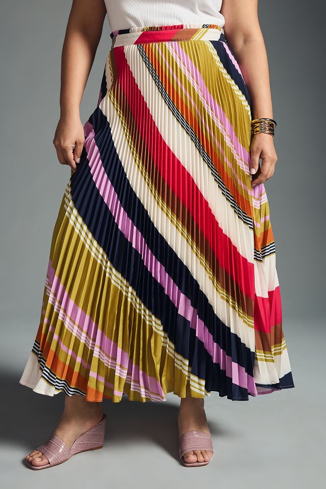 The Isobel Silky Pleated Skirt by Maeve | Anthropologie