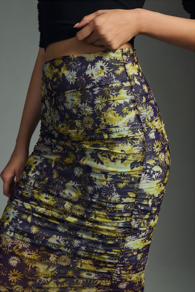 By Anthropologie Ruched Mesh Skirt #2