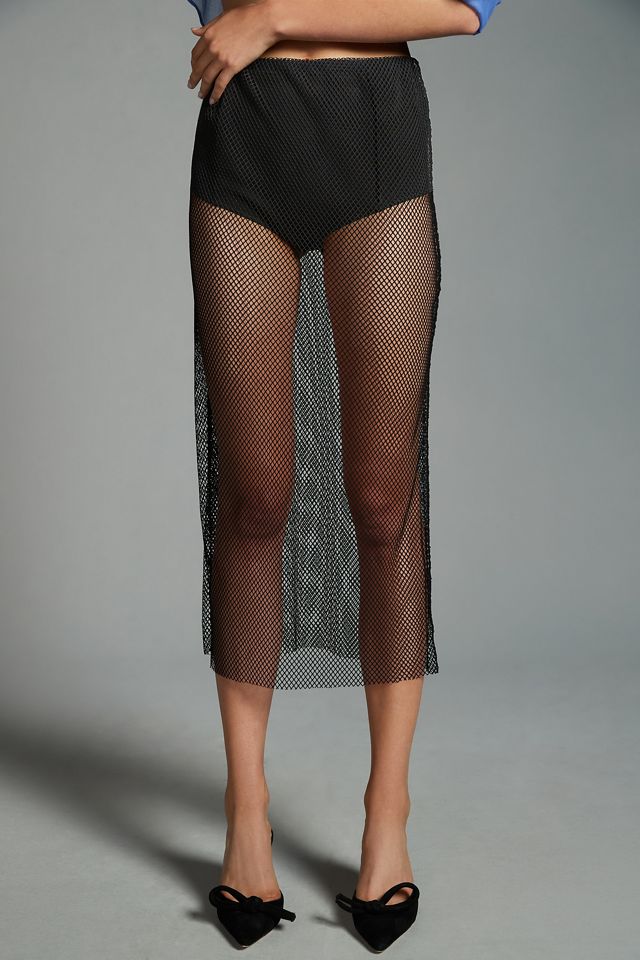 By Anthropologie Mesh Midi Skirt #2