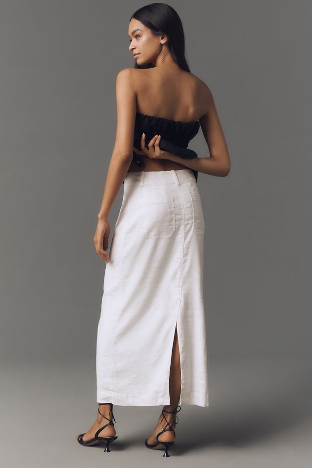 The Colette Linen Blend Maxi Skirt by Maeve #2