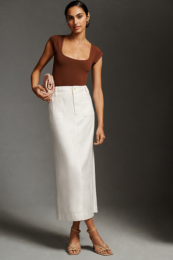 By Anthropologie The Colette Maxi Skirt In White