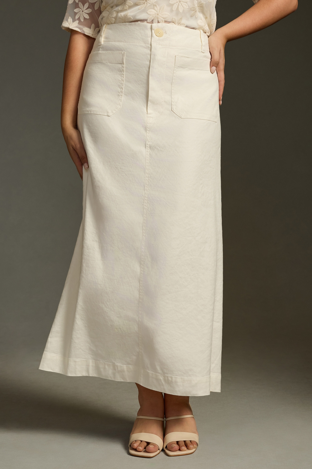 The Colette Linen Blend Maxi Skirt by Maeve