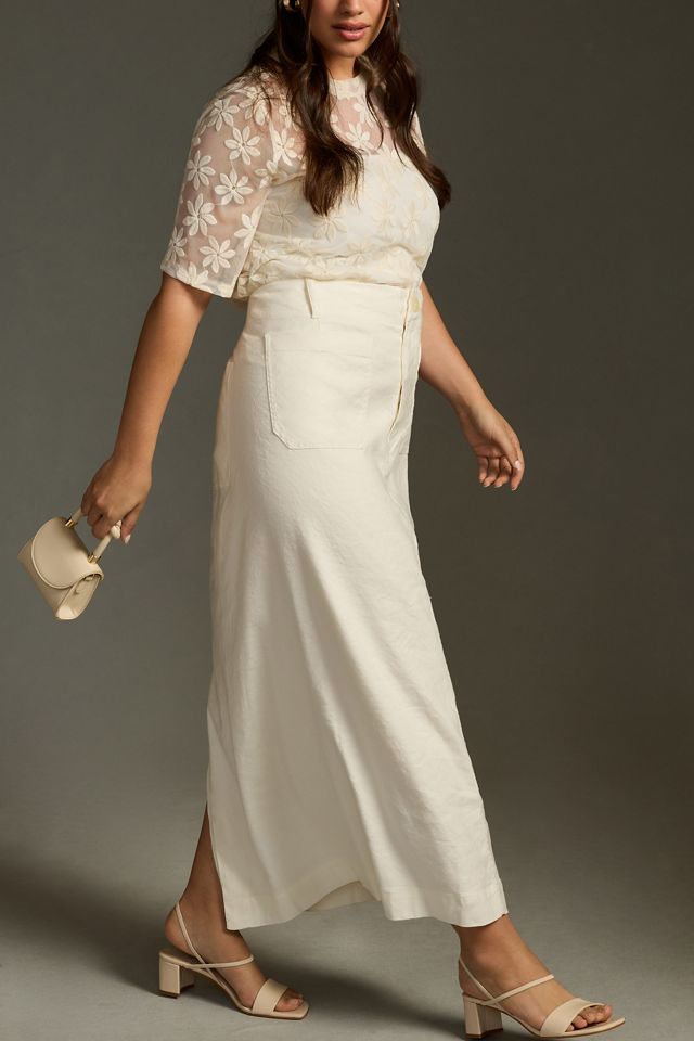 The Colette Linen Blend Maxi Skirt by Maeve #6