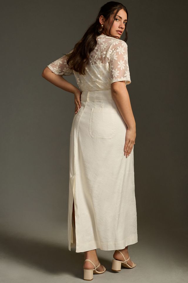 The Colette Linen Blend Maxi Skirt by Maeve #7