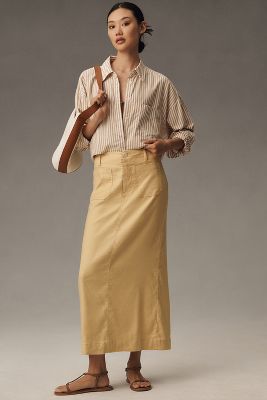 Shop The Colette Collection By Maeve The Colette Maxi Skirt By Maeve: Linen Edition In Yellow
