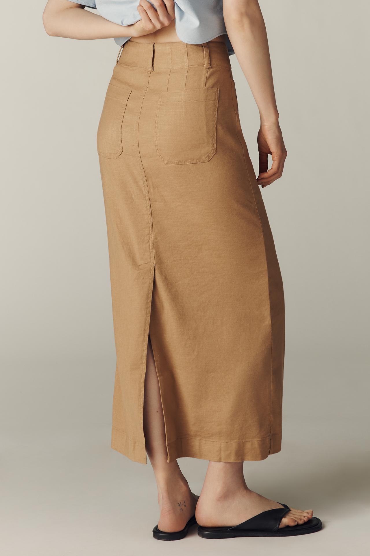 The Colette Linen Blend Maxi Skirt by Maeve