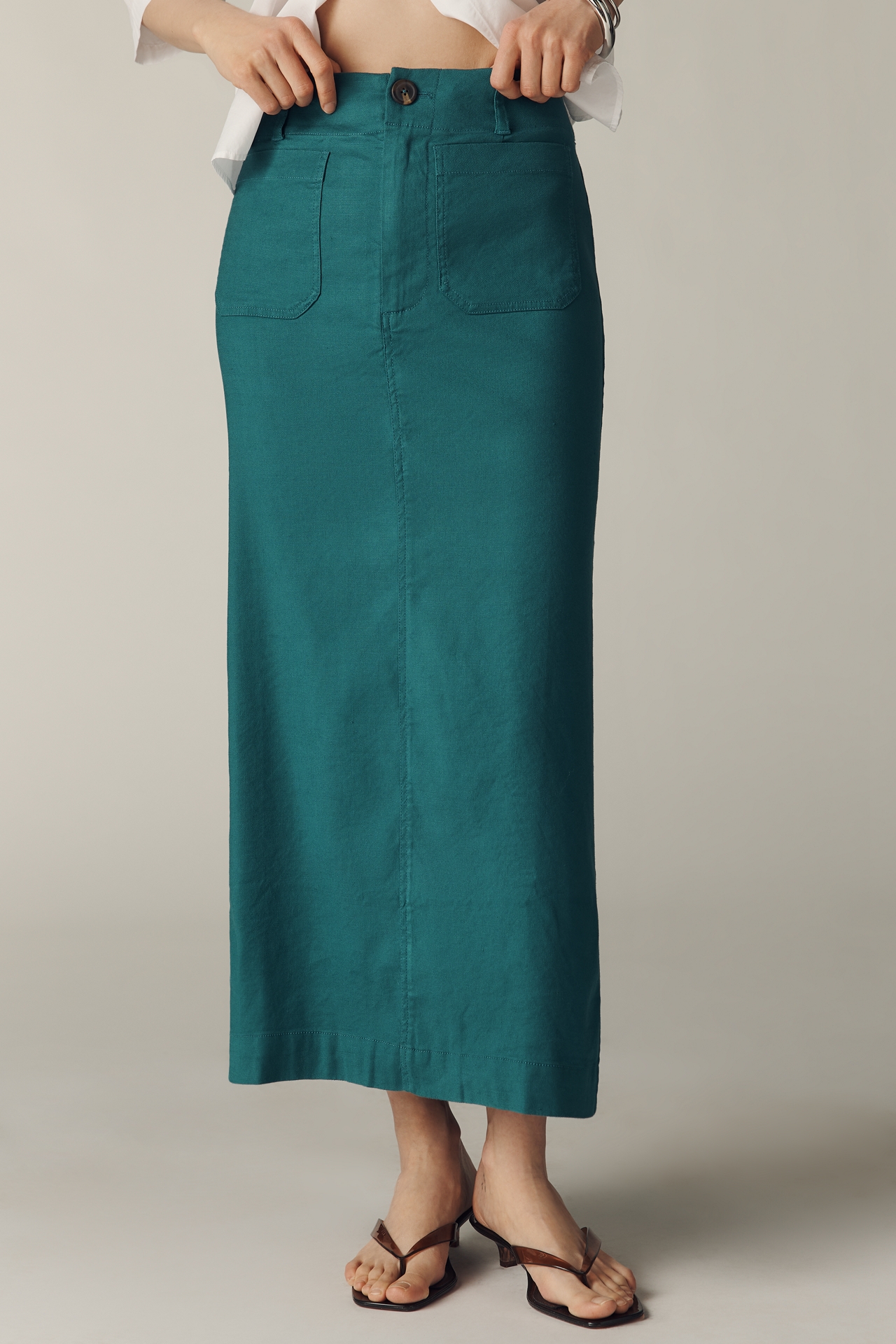The Colette Linen Blend Maxi Skirt by Maeve