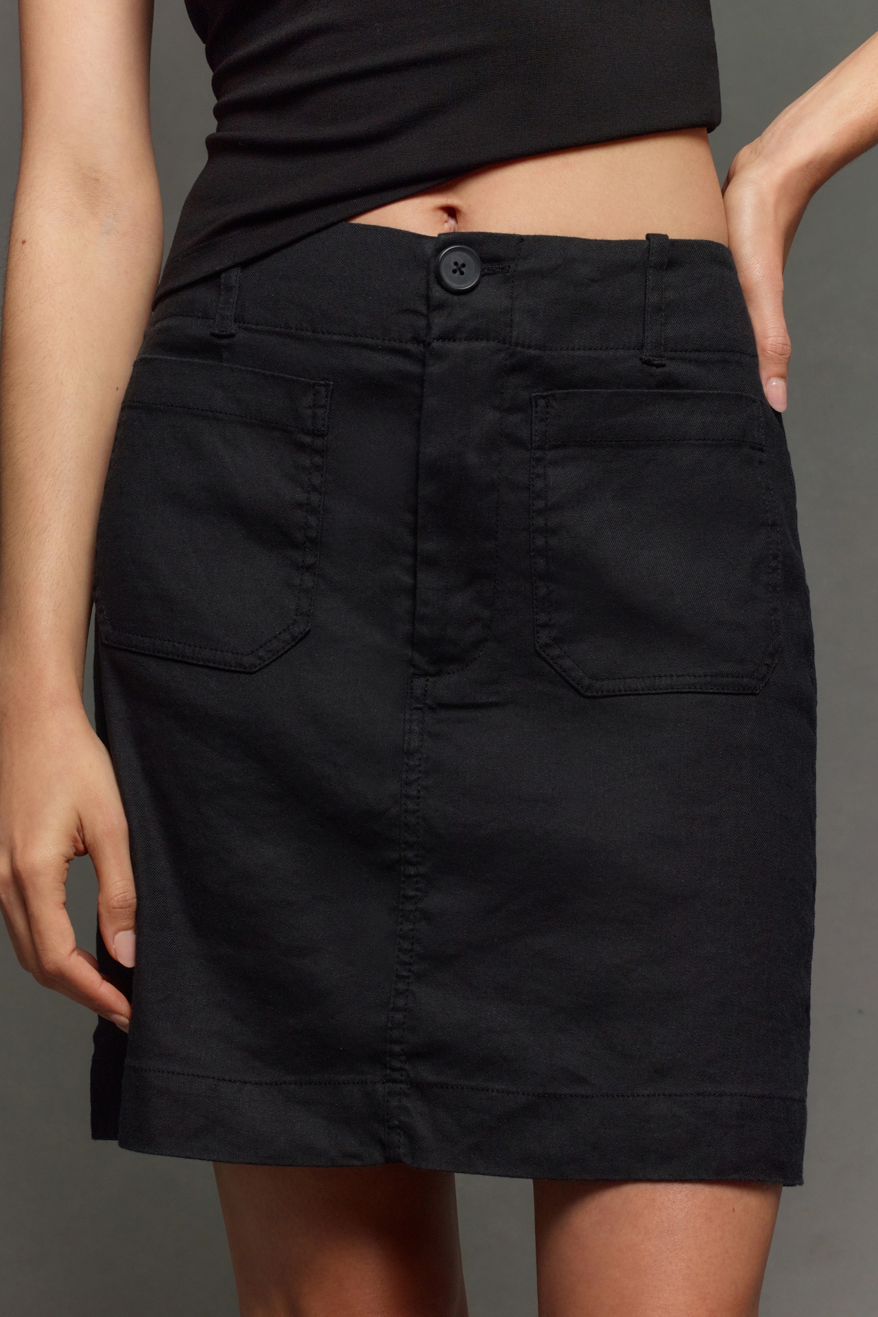 The Colette Linen Blend Mini Skirt by Maeve