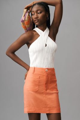Shop Maeve The Colette Skirt By : Mini Edition In Orange