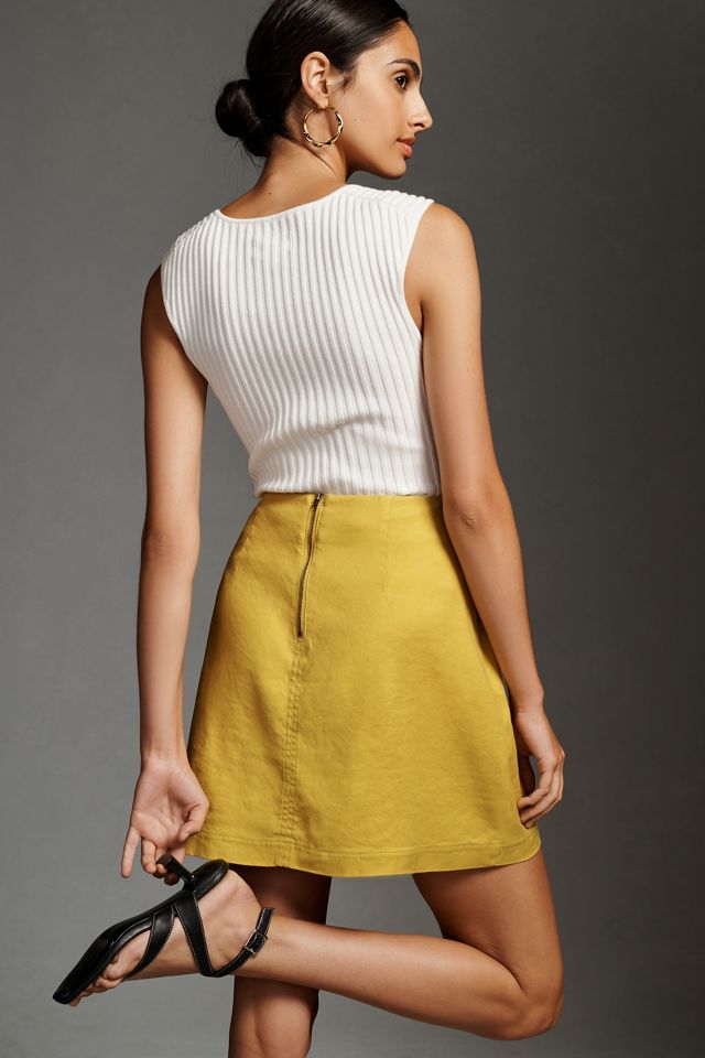 Maeve A-Line Linen Mini Skirt #2