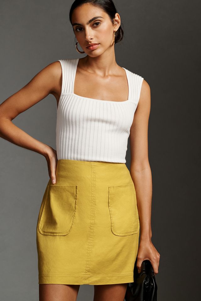 Maeve A-Line Linen Mini Skirt #3