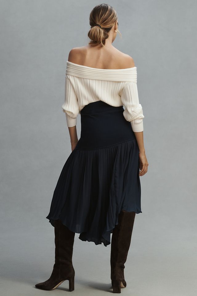 By Anthropologie Trench Pleated Midi Skirt #2