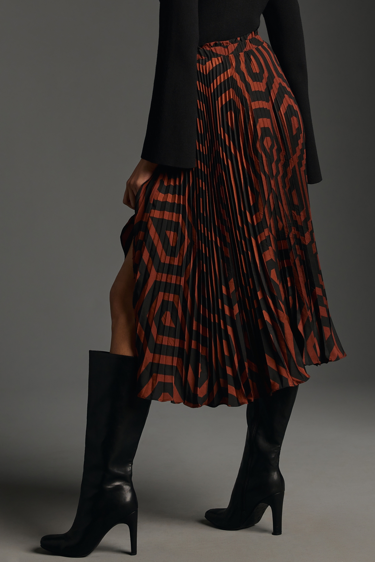 The Valerie Pleated Midi Skirt by Maeve: Michelle Armas Edition