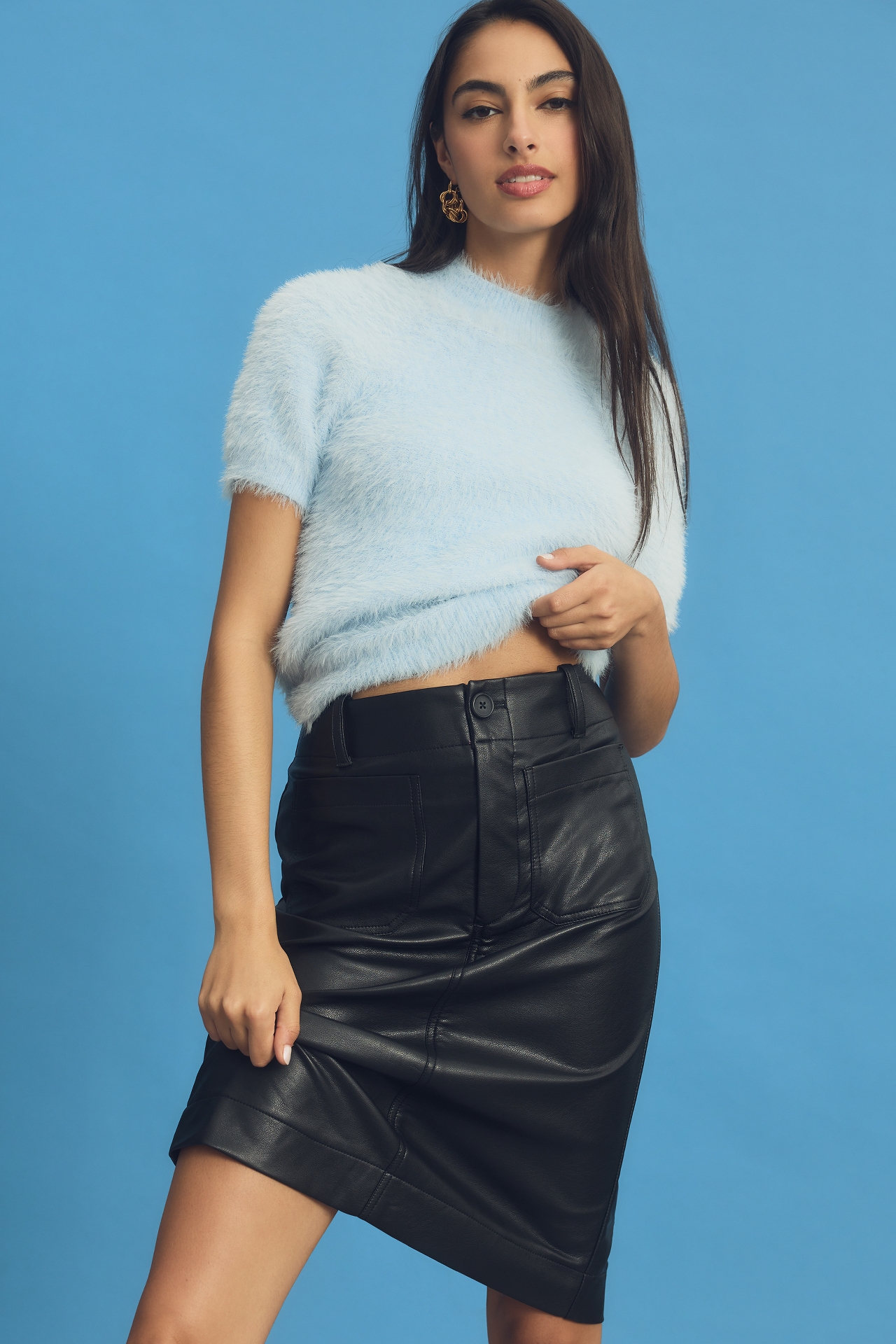 The Colette Faux Leather Skirt by Maeve