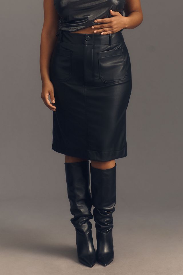 The Colette Faux-Leather Skirt by Maeve #6