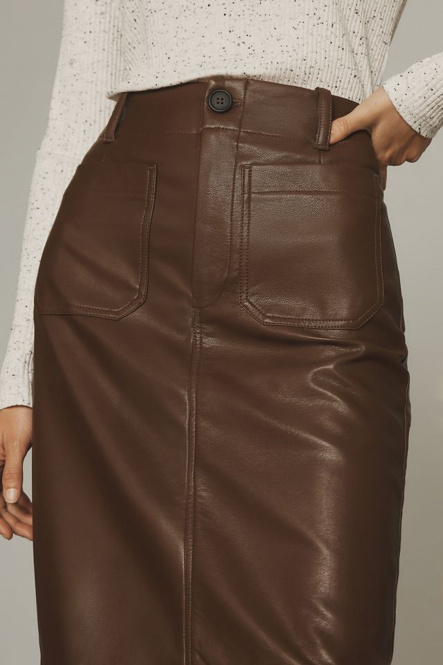 Maeve Colette Faux-Leather Skirt #3