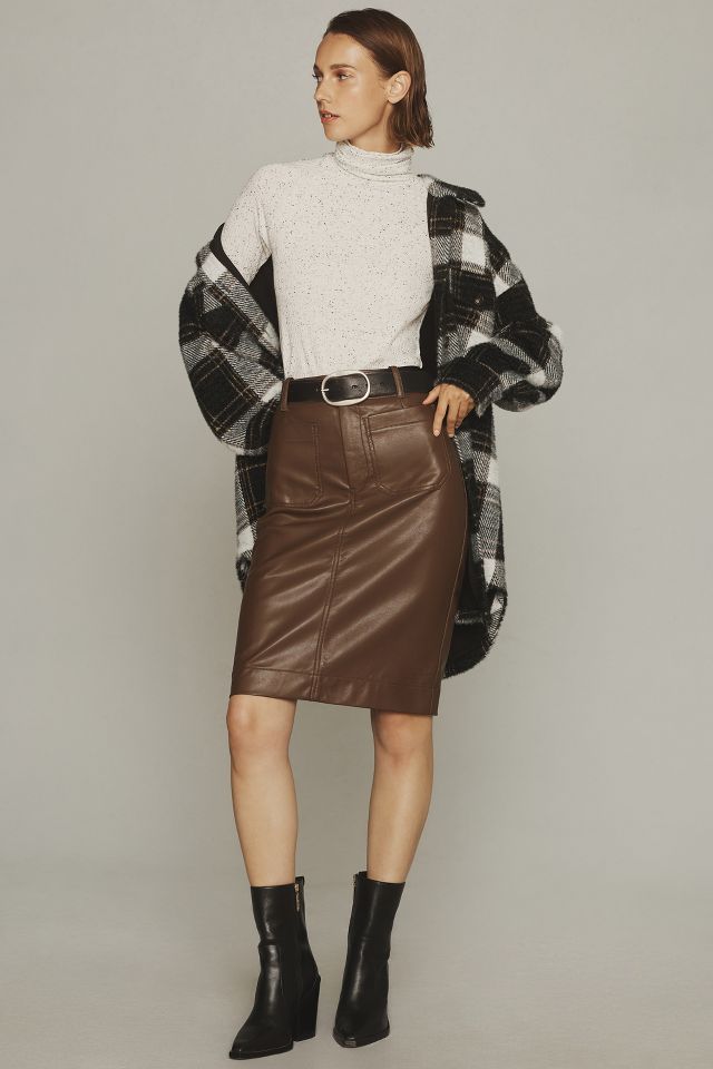 The Colette Faux Leather Skirt by Maeve